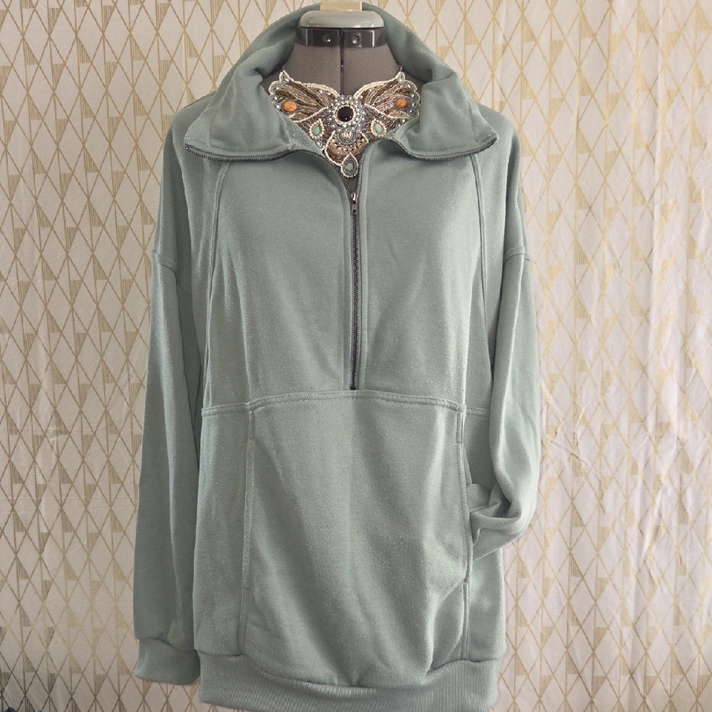 Women's Sage Half-Zip Pullover Sweatshirt